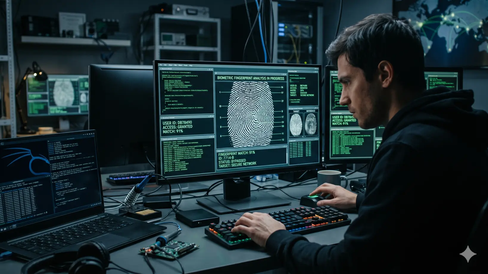hacking odtlacok prsta