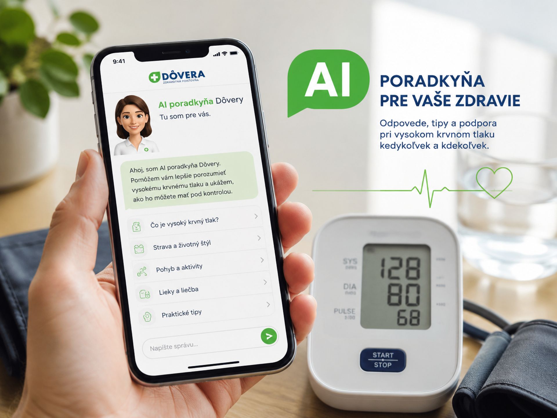 Dôvera nasadila AI poradkyňu: Pomáha pacientom s vysokým krvným tlakom