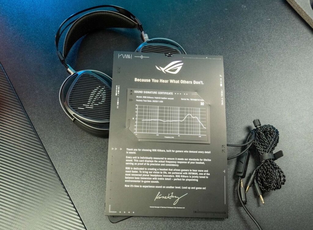 Certifikát pre konkrétne slúchadlá ROG Kithara