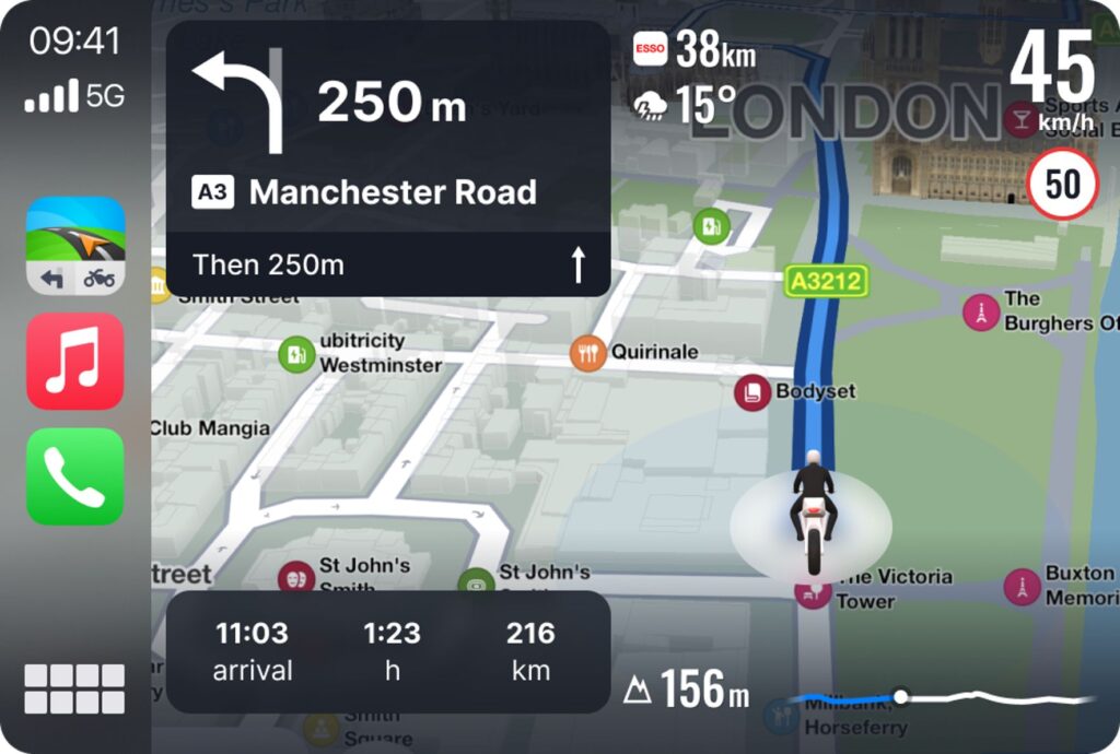 Sygic Motorbike cez CarPlay