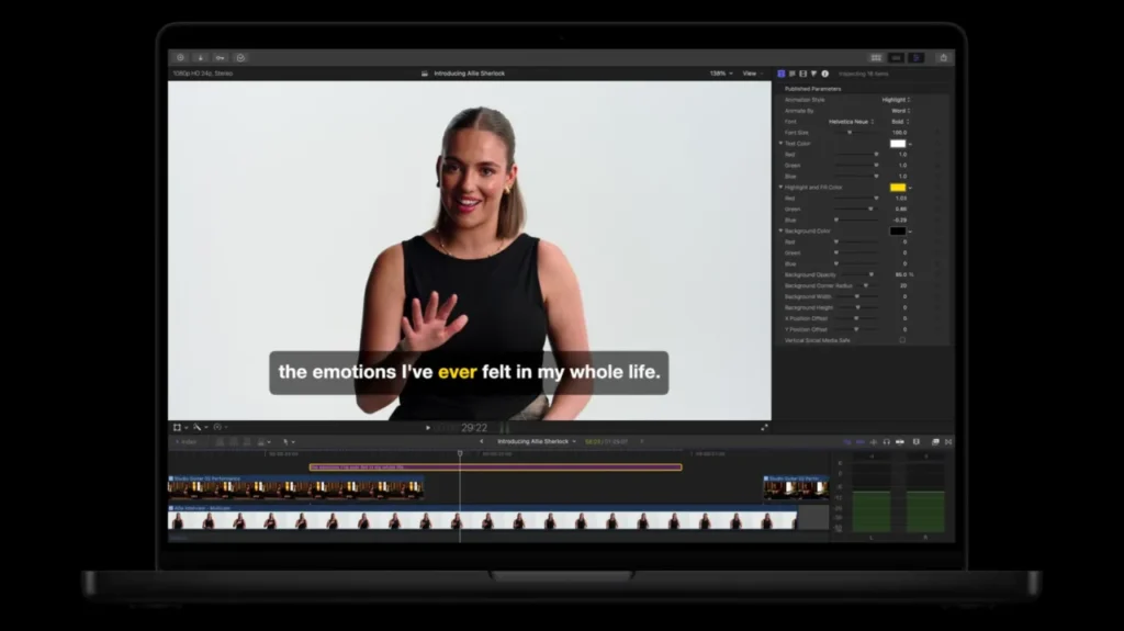 Final Cut Pro po novom prepíše hovorené slovo na titulky