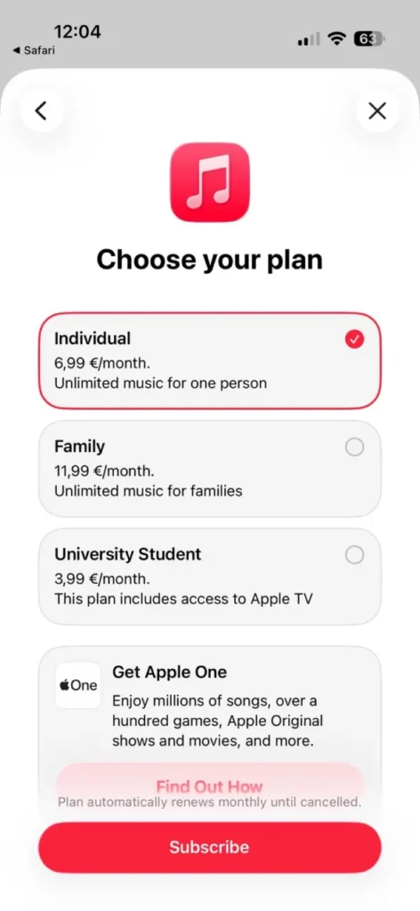 Ceny predplatného služby Apple Music na Slovensku