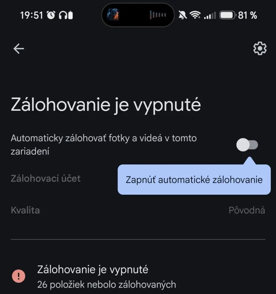 google fotky zalohovanie