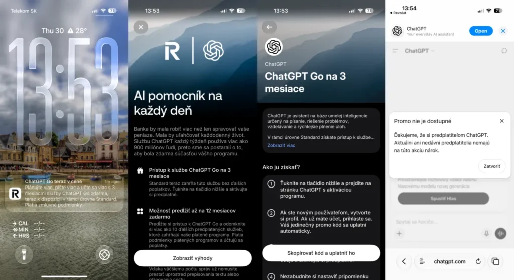 Revolut prináša ChatGPT Go do svojich programov. Môžete ho získať až na 12 mesiacov zadarmo