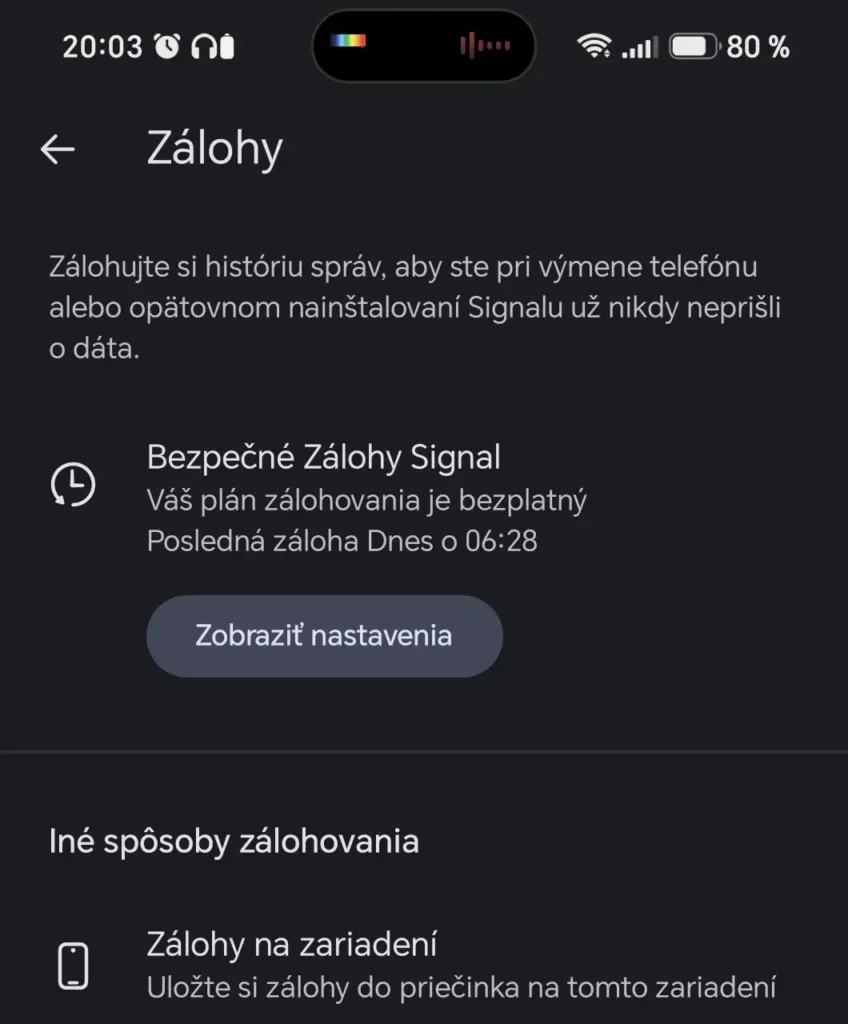 signal zalohy