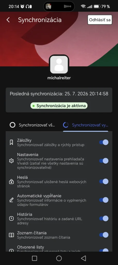 vivaldi sync