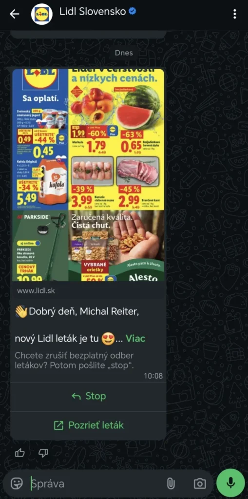 whatsapp lidl