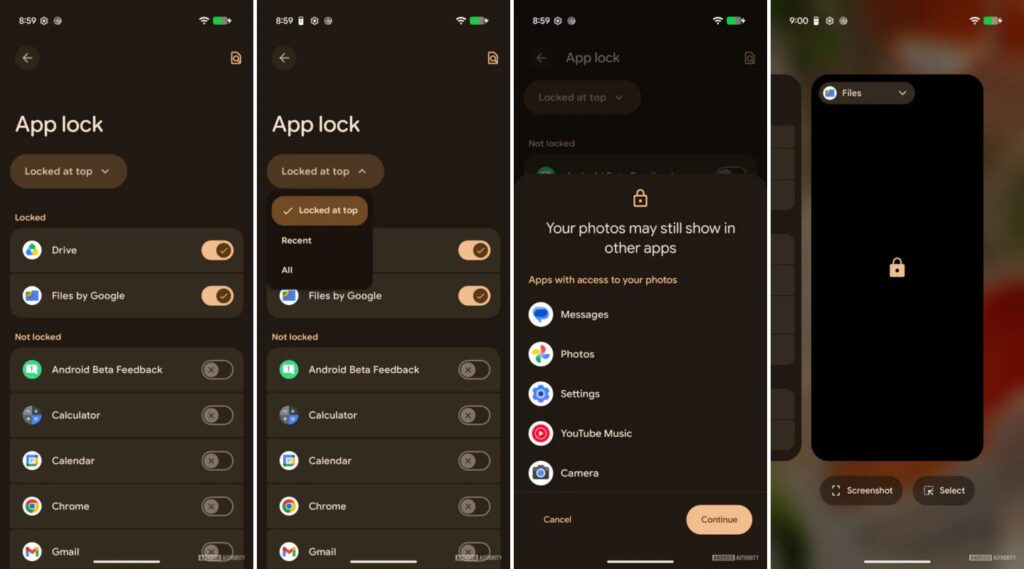 Uzamknutie aplikácie v Android Canary 2608