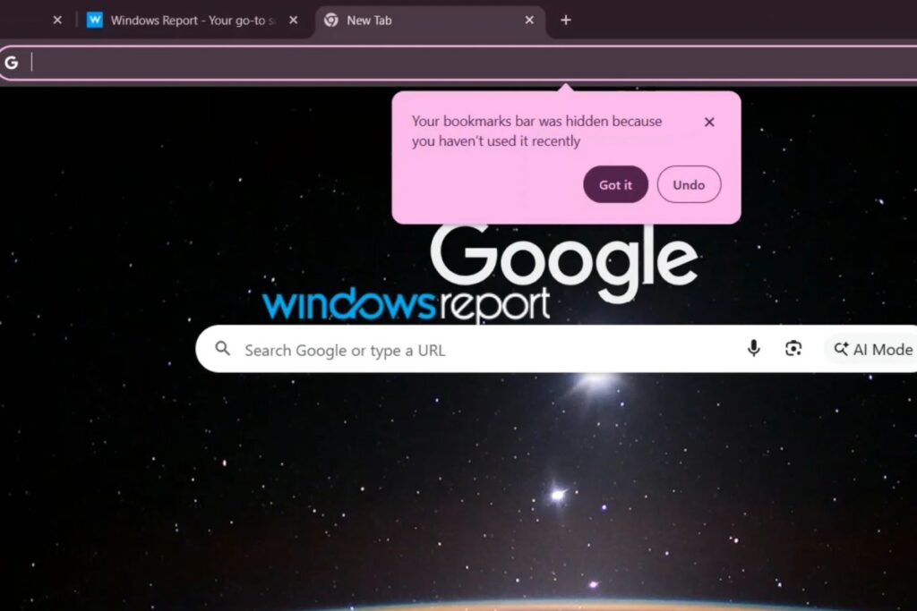 Prehliadač Google Chrome skryje panel so záložkami