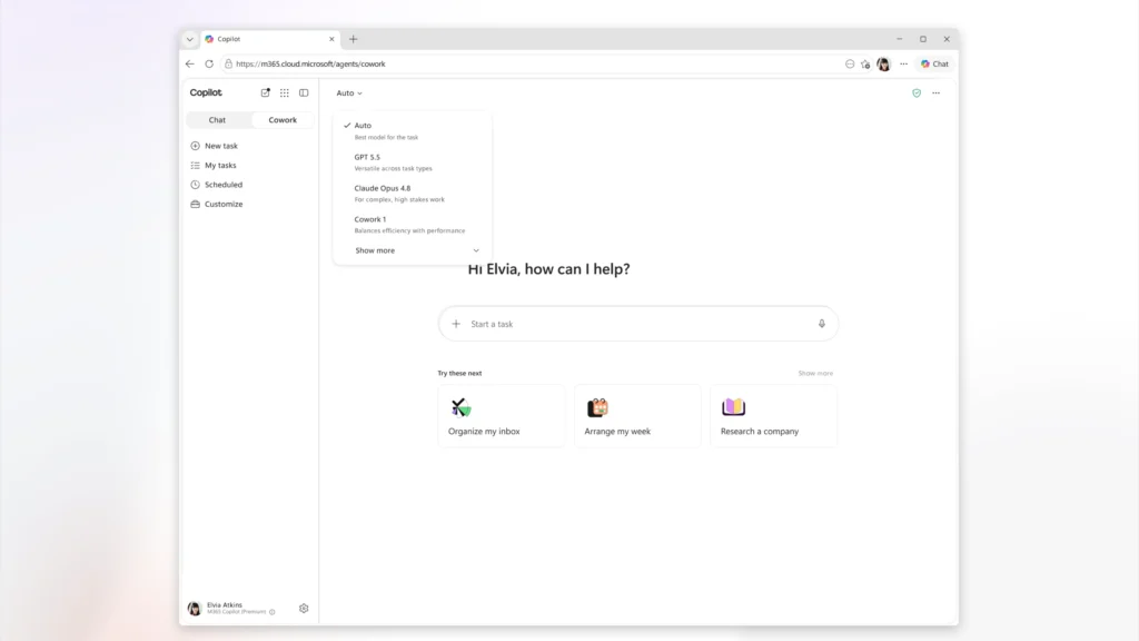 Prehľad úloh a plánov v Copilot Cowork