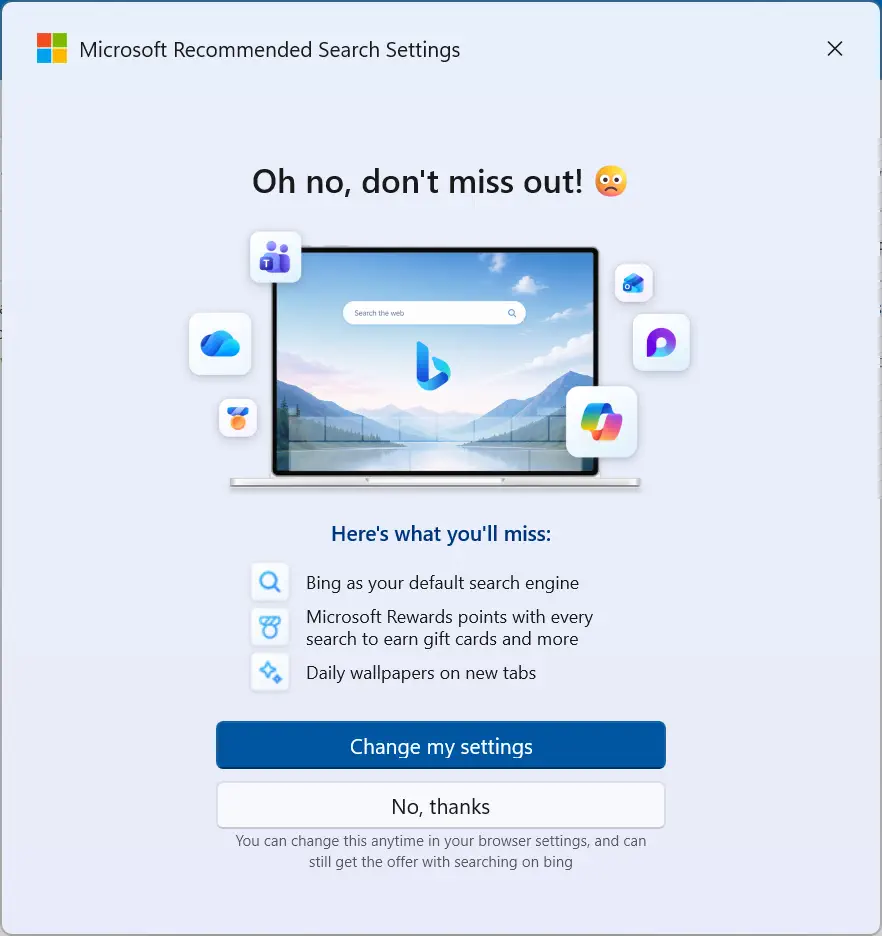 Microsoft Recommended Search Settings