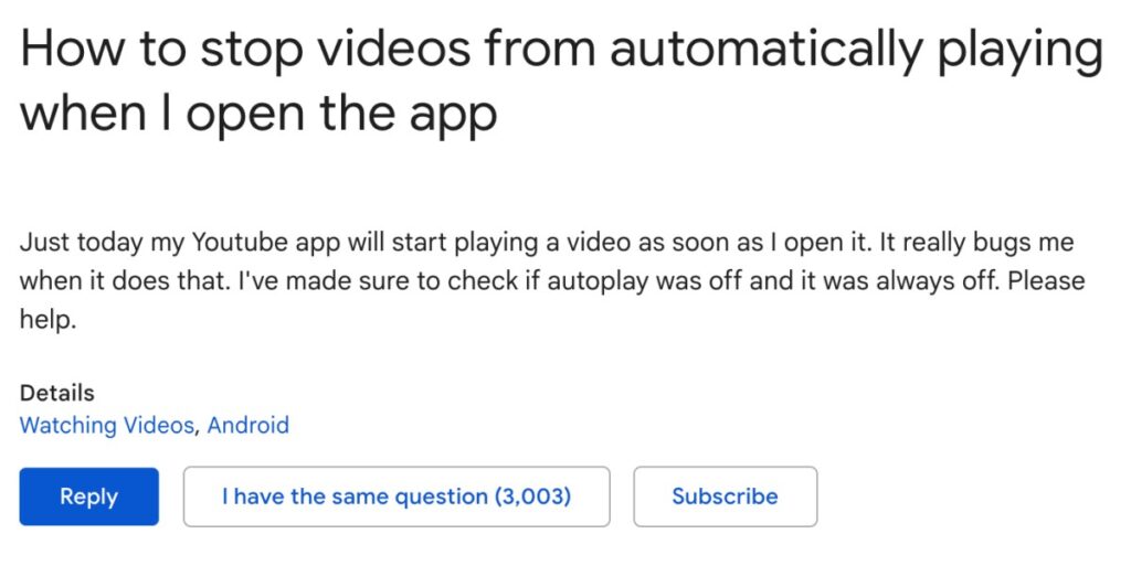 Viac ako 3000 používateľov hlási problém s automatickým prehrávaním YouTube