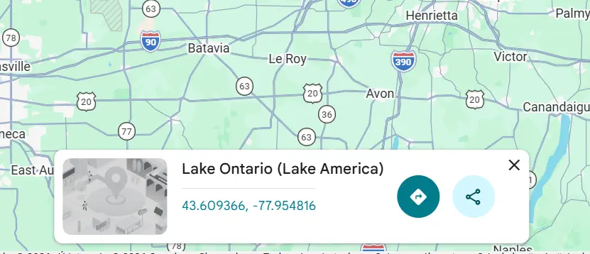 lake ontario google maps
