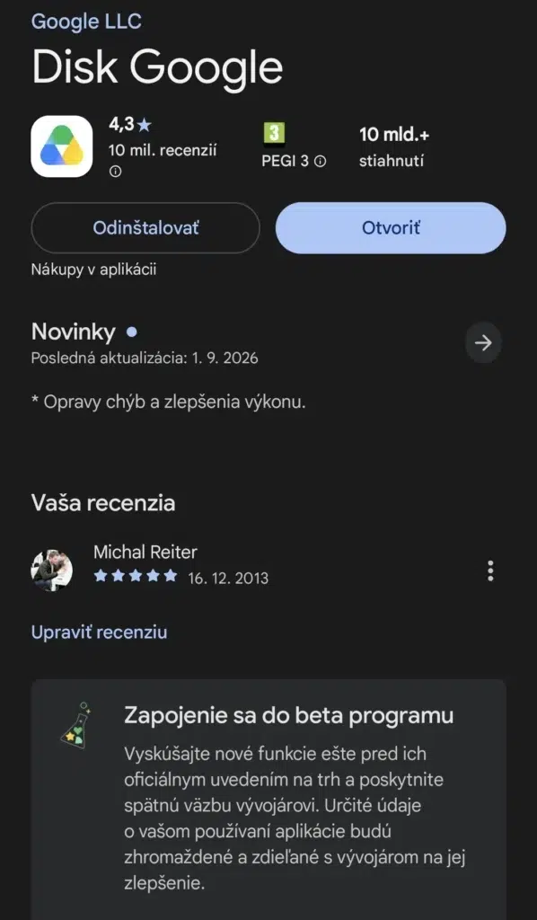 Google disk beta testing