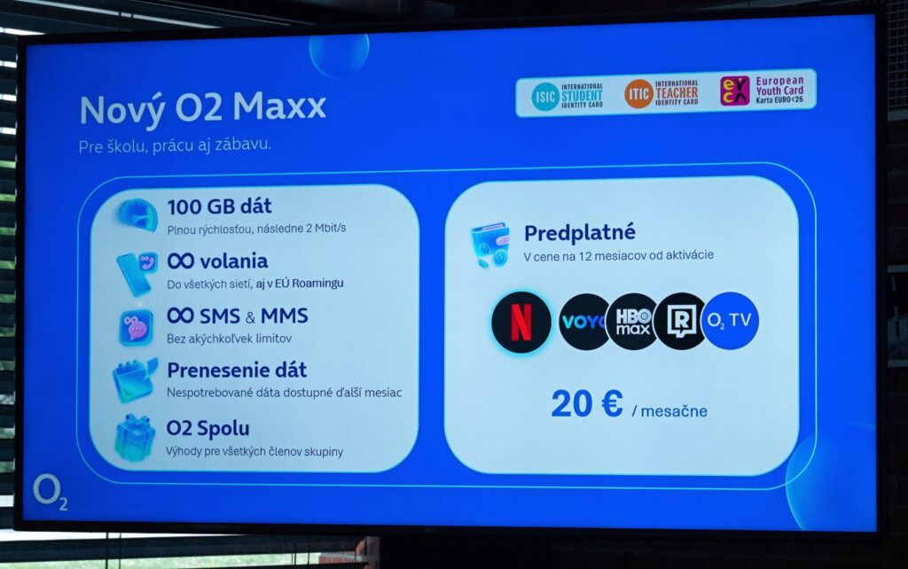 Parametre nového program O2 Maxx