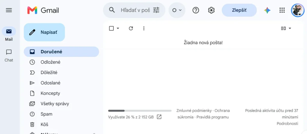 gmail kapacita