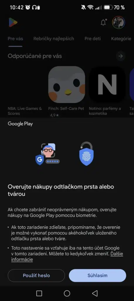 google play overenie