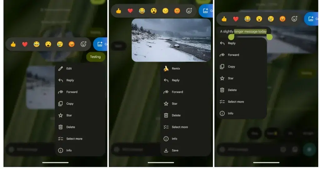 google spravy nove menu