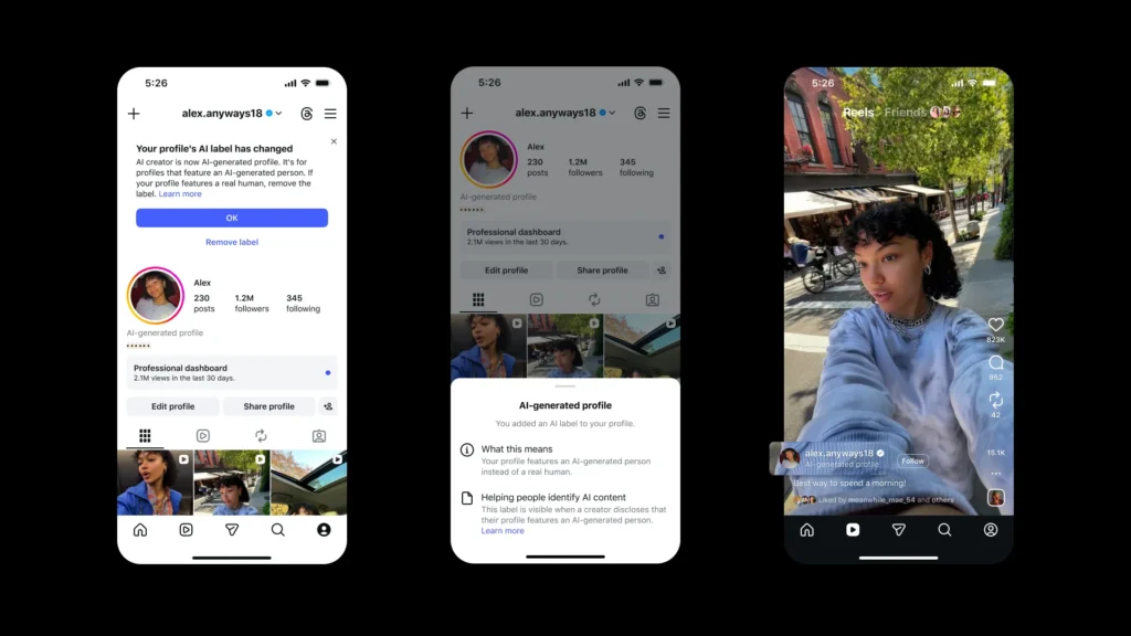 Instagram AI profily