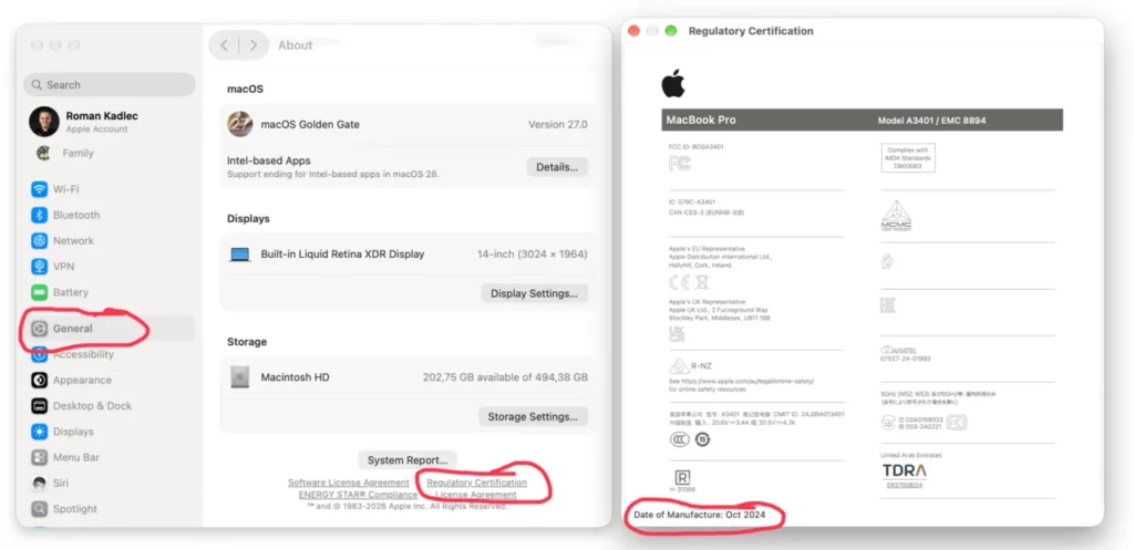 Dátum výroby Macu si viete skontrolovať priamo v systéme macOS 27