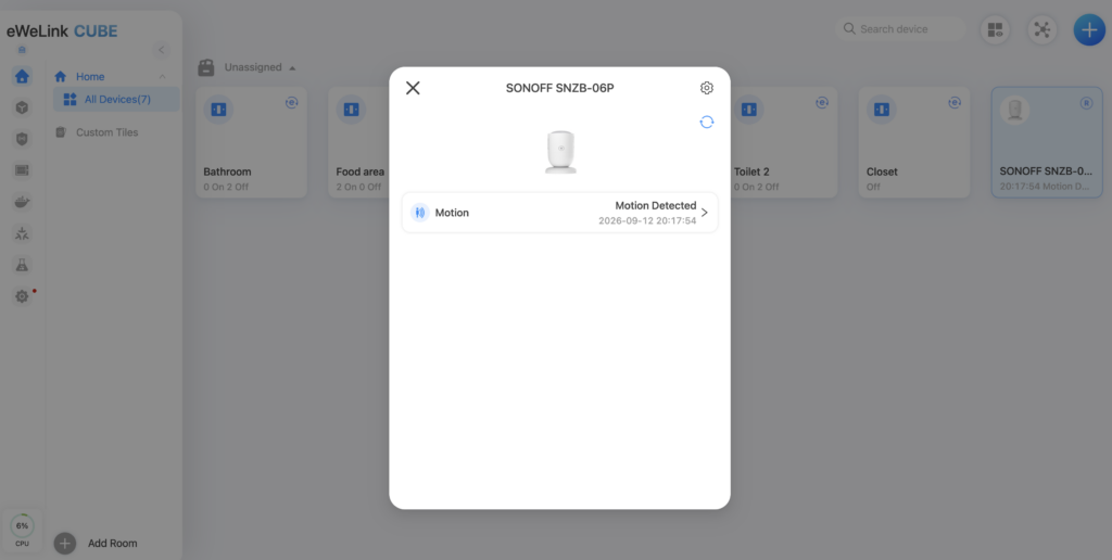 Webové rozhranie Sonoff iHost