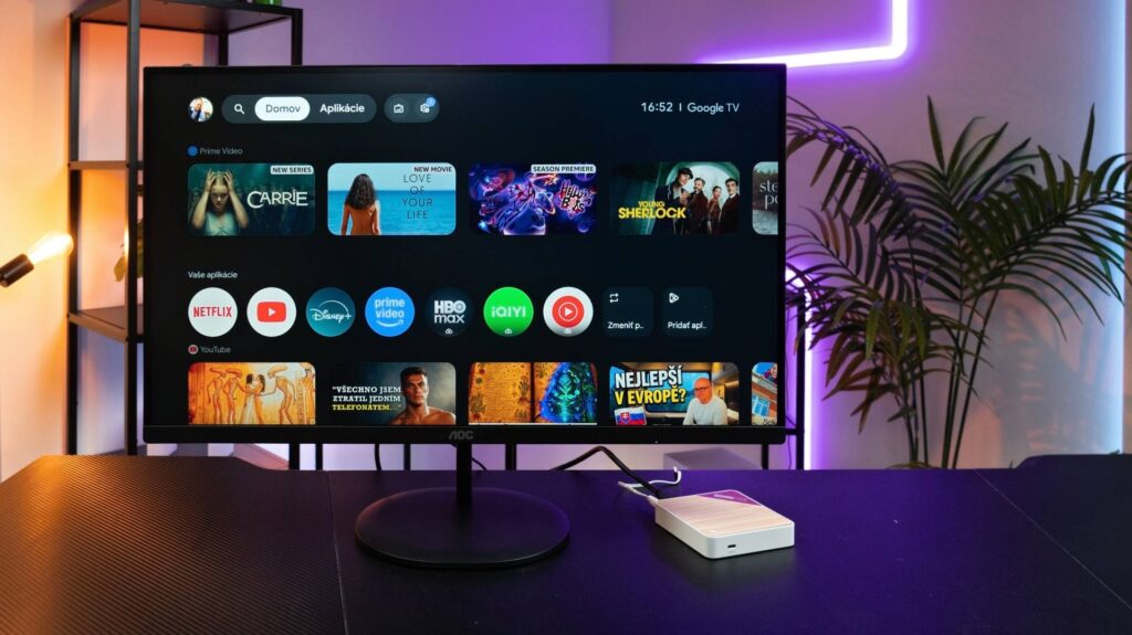 Rozhranie Google TV na Homatics Box 4K Pro V2
