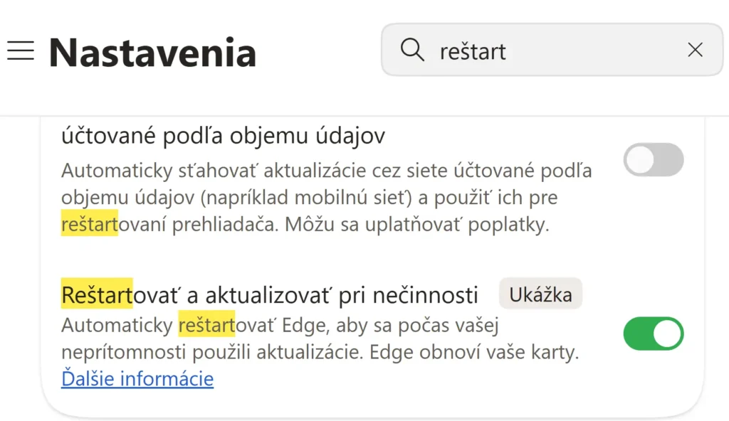 Microsoft edge restart