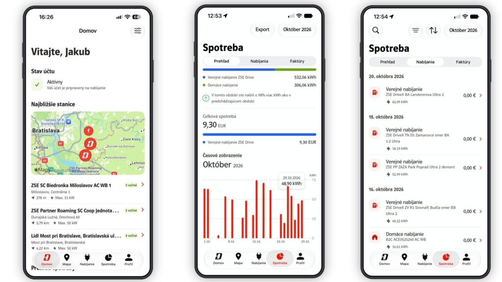 Mobilná aplikácia ZSE Drive