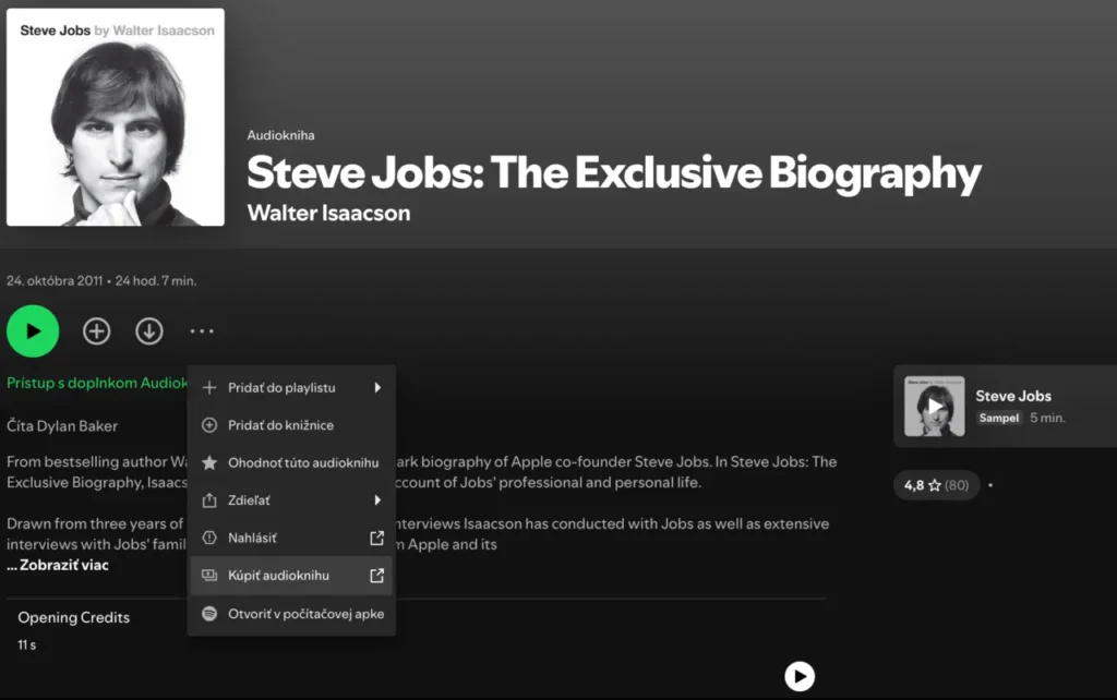 Audioknihy v Spotify na Slovensku