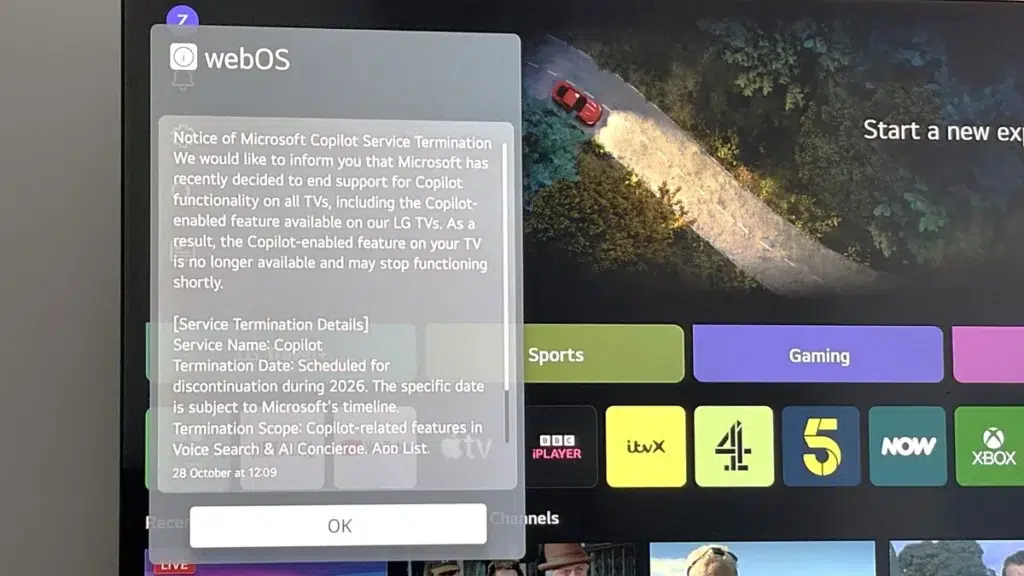 copilot tv koniec hlasenie