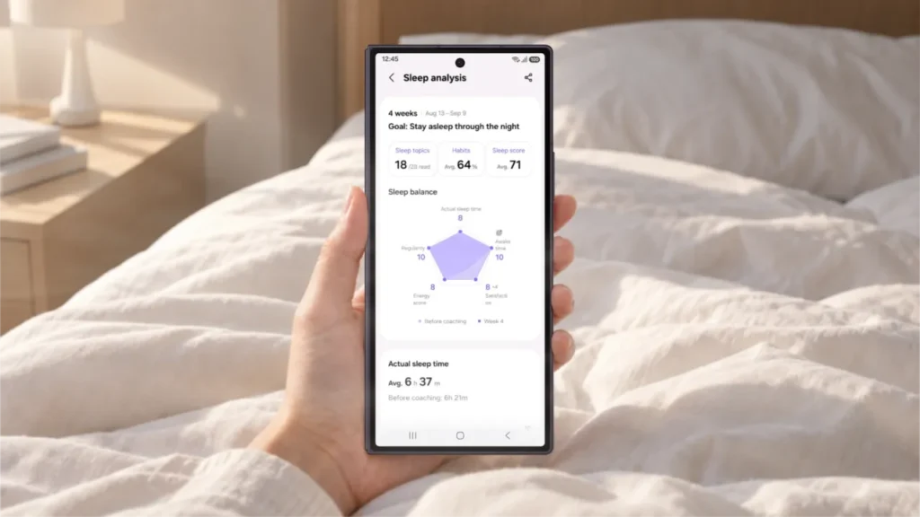 Funkcia Sleep Balance vám prehľadne zobrazí päť ukazovateľov vášho spánku