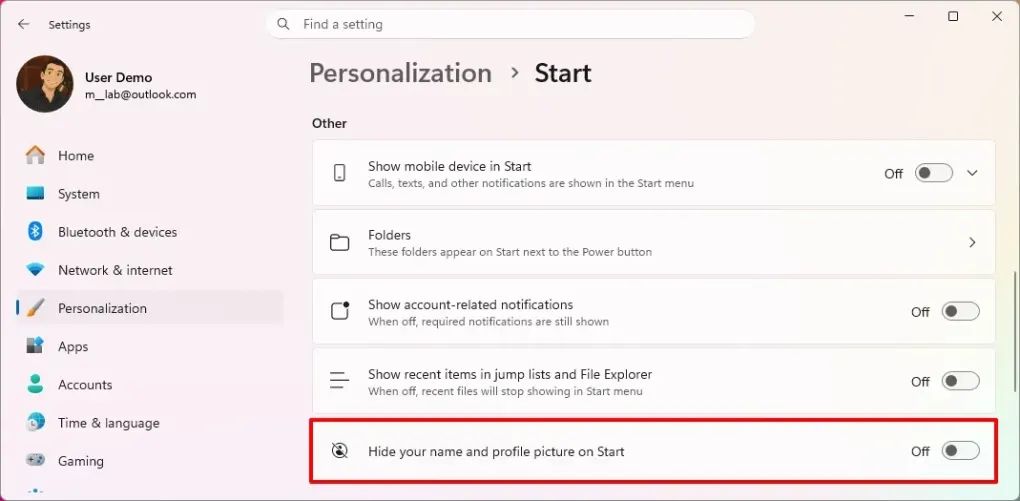 startmenu-hide-name-picture-windows11